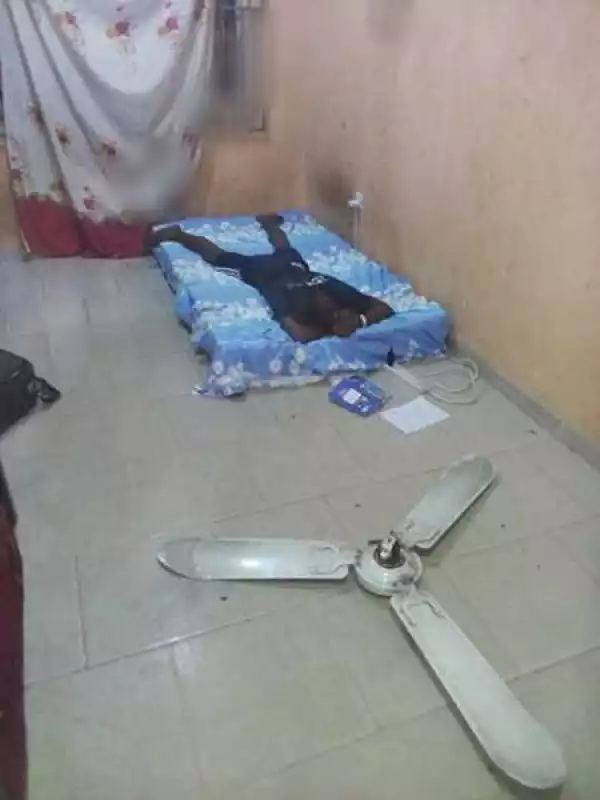 Luckiest Man Alive? Final Year Student Almost Killed After Ceiling Fan Fell Off While He was Asleep (Photos)